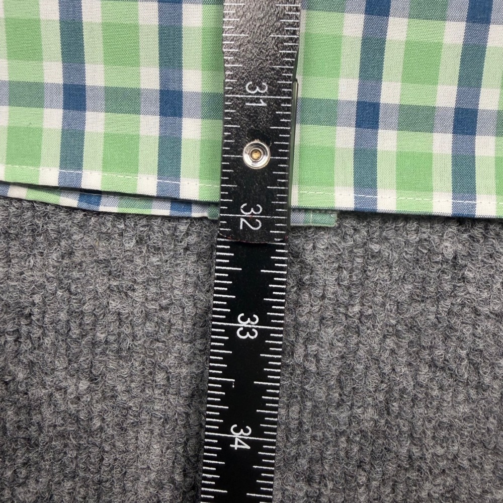 L.L.Bean Mens Large Green Blue Plaid Wrinkle Resistant Button Down Shirt - Picture 5 of 7